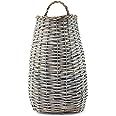 AuldHome Wall Hanging Pocket Basket; Woven Wicker Rustic Farmhouse Gray Washed Long Basket; 17 x ... | Amazon (US)