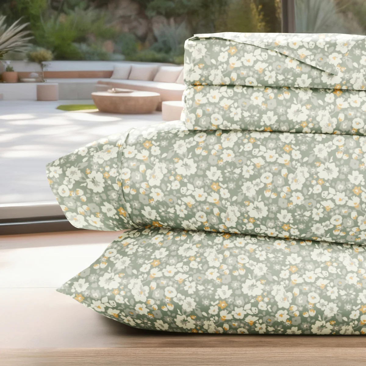 4 Piece Sheet Set Patterned Microfiber Ultra Soft Bedding in Floral Dream | Wayfair North America