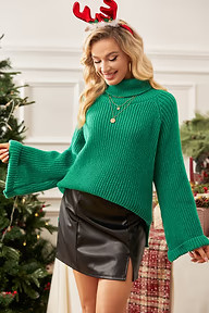 NewGreen Long Sleeve Turtleneck Knit Sweater | Cupshe US