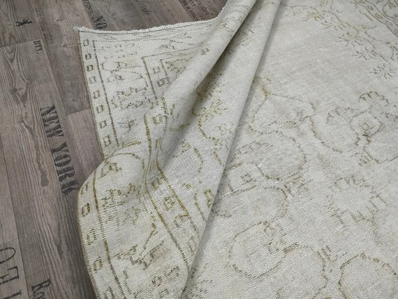 Neutral Area Rug  Oushak Cream Area Rug 6.36 X 9.25 Feet  - Etsy | Etsy (US)