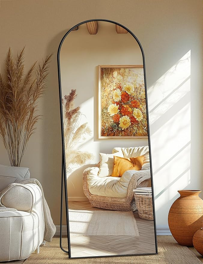 Full Length Arched Mirror, 70"x24" Standing Floor Full Body Mirror for Wall with Aluminum Alloy F... | Amazon (US)