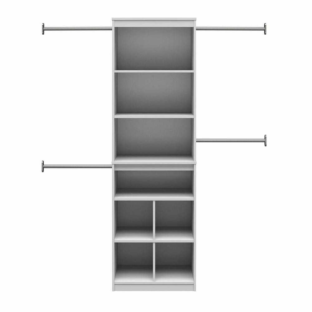 SystemBuild Evolution 68.69 in.- 95.4 in. White Wall Mount Adjustable Closet System with 4 Clothing  | The Home Depot