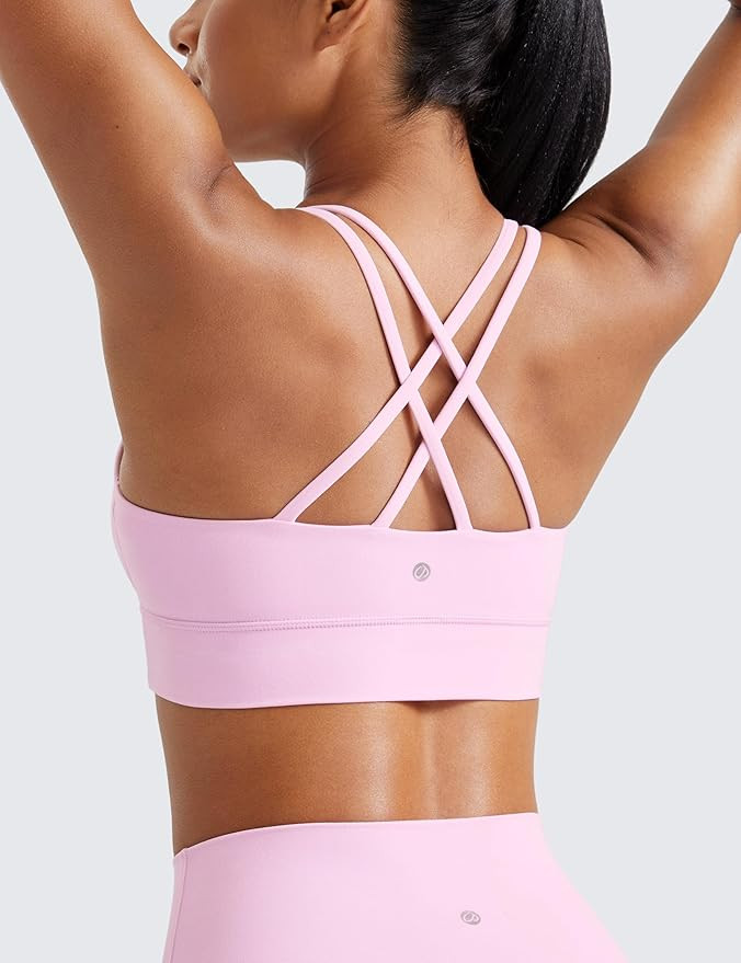 CRZ YOGA Softness Mold Butterluxe Strappy Longline Sports Bras for Women - Double Spaghetti Strap... | Amazon (US)