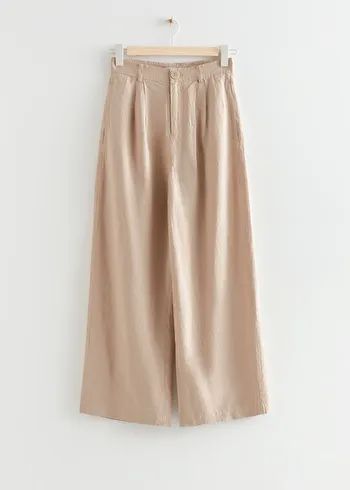 Wide High Waist Linen Trousers | & Other Stories US