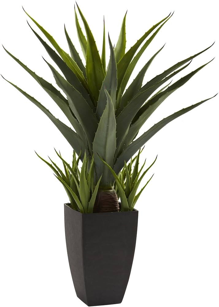 Nearly Natural Agave with Black Planter | Amazon (US)