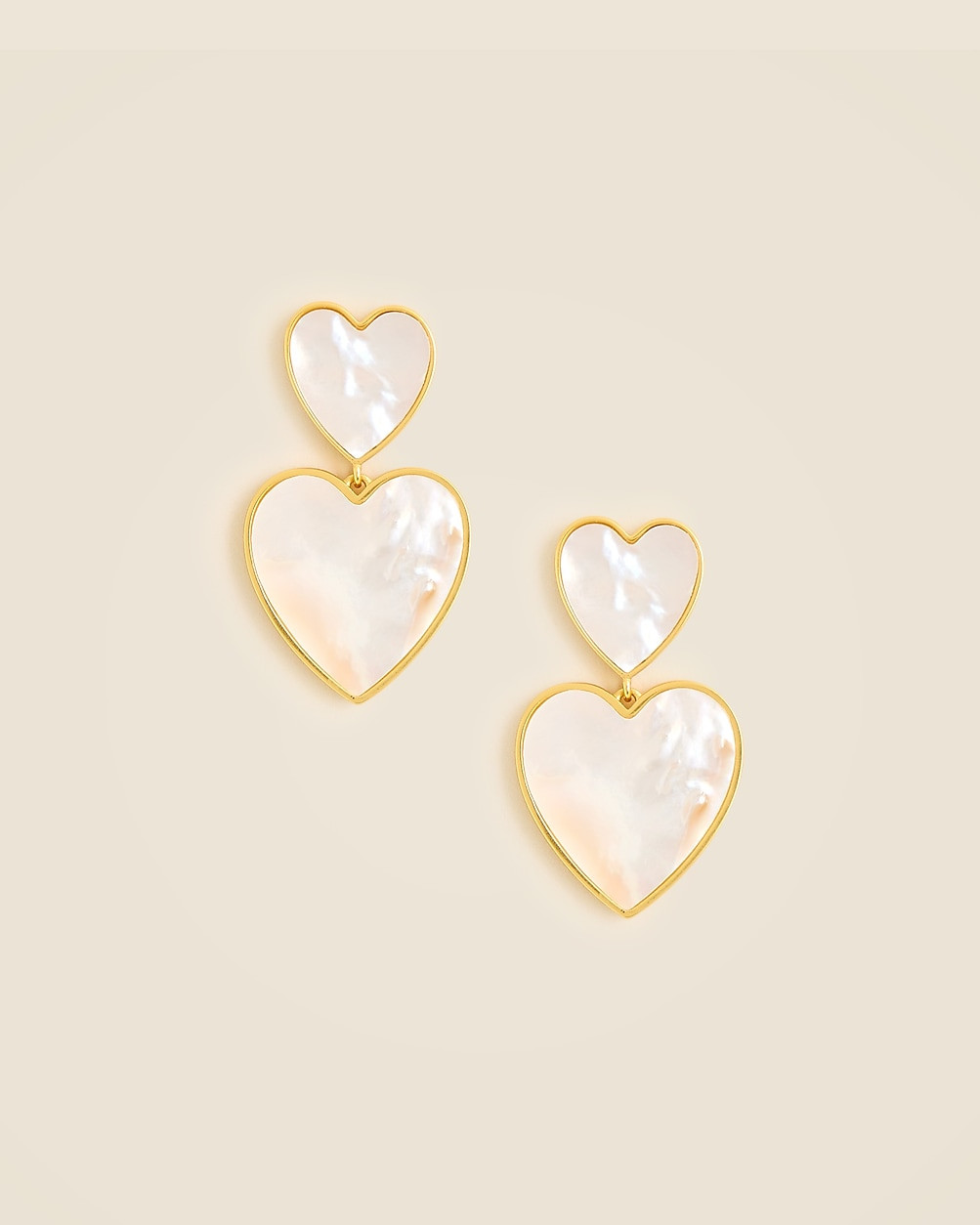 Double pearl heart drop earrings | J. Crew US