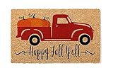 Happy Fall Y'all Pumpkin Antique Pickup Truck Door Mat | Fall Doormat | Welcome Mat | Fall Door Mat  | Amazon (US)
