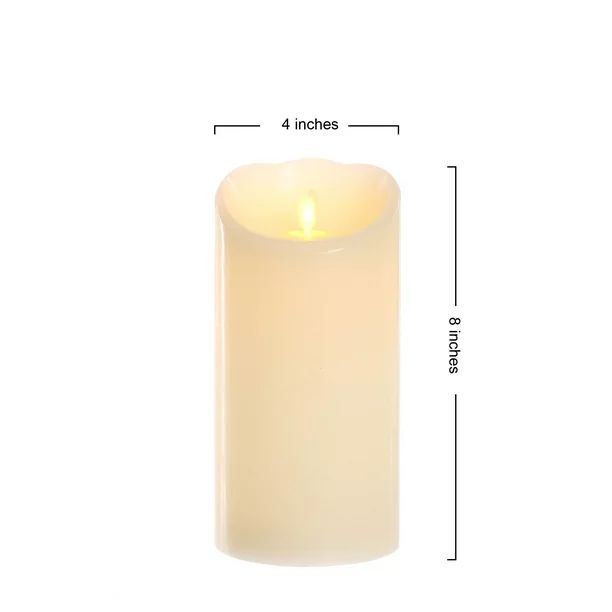 Better Homes & Gardens Flameless LED Motion Flame Pillar Candle, 4x8", Ivory | Walmart (US)
