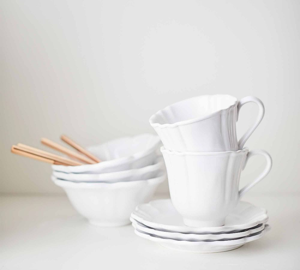 Monique Lhuillier Juliana Scalloped 16-Piece Dinnerware Set | Pottery Barn (US)