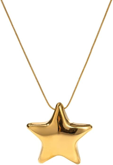 Minimalist Star Choker Necklace for Women Girls Dainty Stainless Steel 18k Gold Plated Star Charm... | Amazon (US)