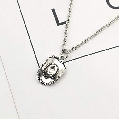 925 Sterling Silver Plated Cowboy Hat 3D Cap Charm Pendant Necklace | Amazon (US)