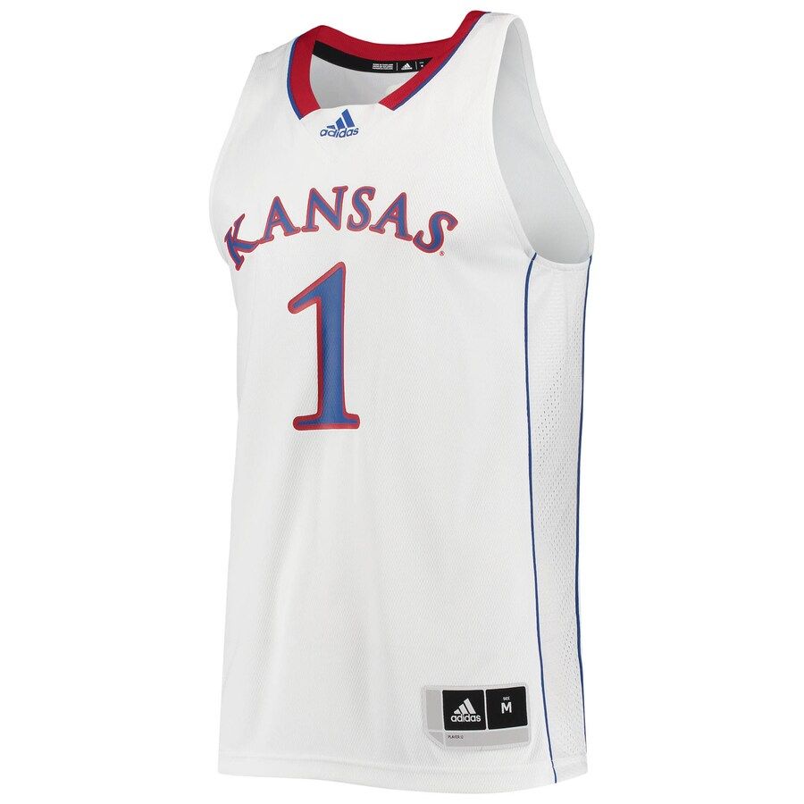 #1 Kansas Jayhawks adidas Swingman Basketball Jersey - White | Fanatics