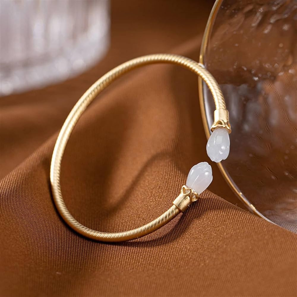 FENGKING Pulsera S925 Silver Gold Chapado Simple Lady Brazalete Abierto Pulsera Joyería Cumplea... | Amazon (ES)