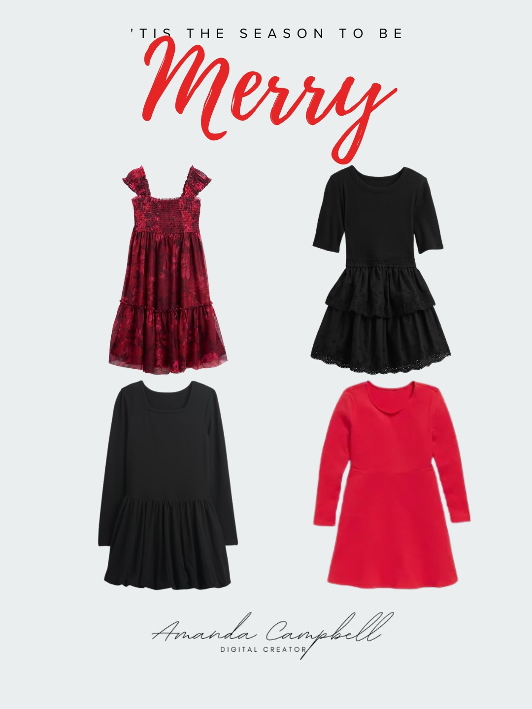 ❤️ ‘Tis the Season to Be Merry ✨

Holiday parties, Christmas concerts, and cozy dinners — these festive dresses are perfect for every celebration.
From timeless black to classic red and romantic lace, these styles give effortless holiday elegance without the fuss. 🎁

🛍 Shop all my holiday dress picks on LTK — perfect for matching with your mini or twinning moments!
👉 @mommyis_losingit

#LTKHoliday #HolidayOutfitInspo #ChristmasDresses #HolidayPartyOutfit #FestiveStyle #LTKStyle #HolidayWardrobe #MomAndMeOutfits #HolidayOOTD #AmandaCampbellLTK #WinterStyleInspo #LTKUnder100 #HolidayFashion #ChristmasStyle 

 