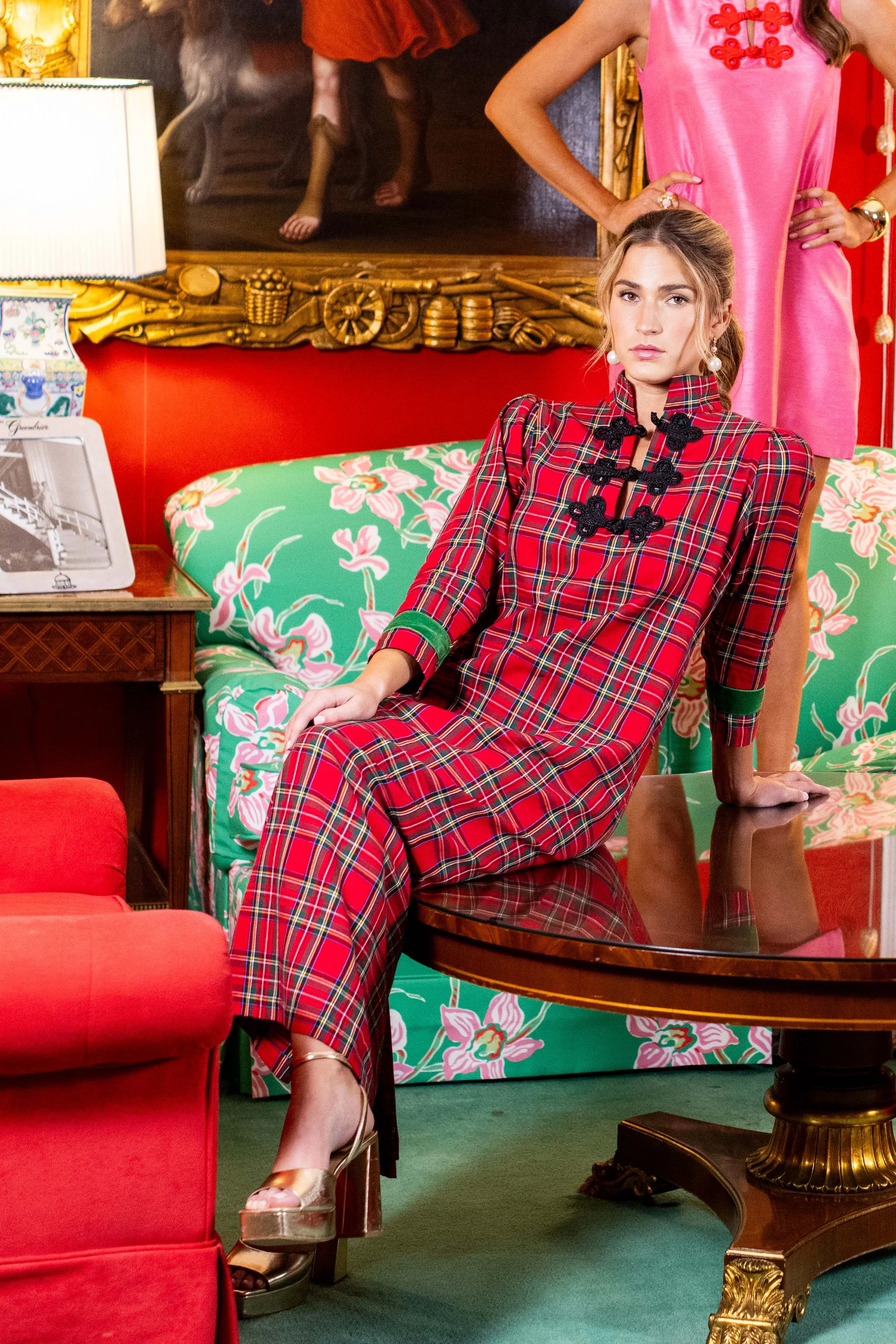 Red Tartan Bouvier Long | House Of MBR