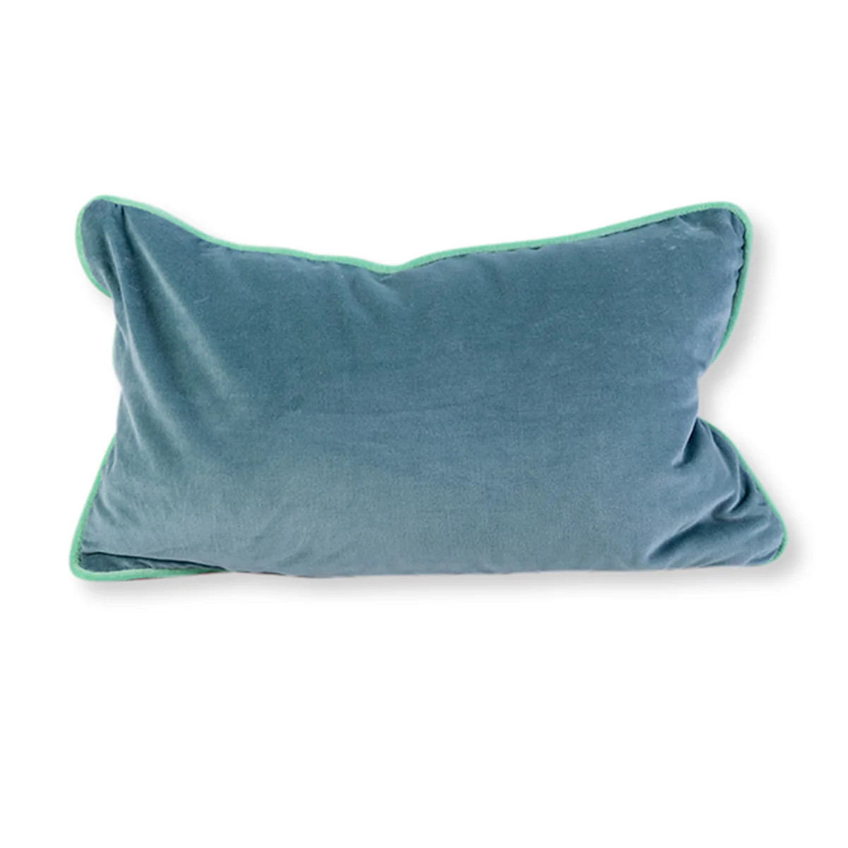 Furbish Studio - Charliss Velvet Lumbar Pillow - Aqua + Mint | Furbish Studio
