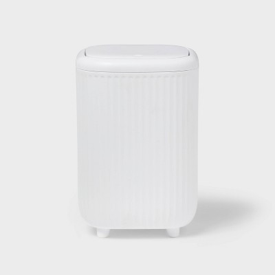 Small Ribbed Stainless Desktop Wastebasket White - Brightroom™ | Target