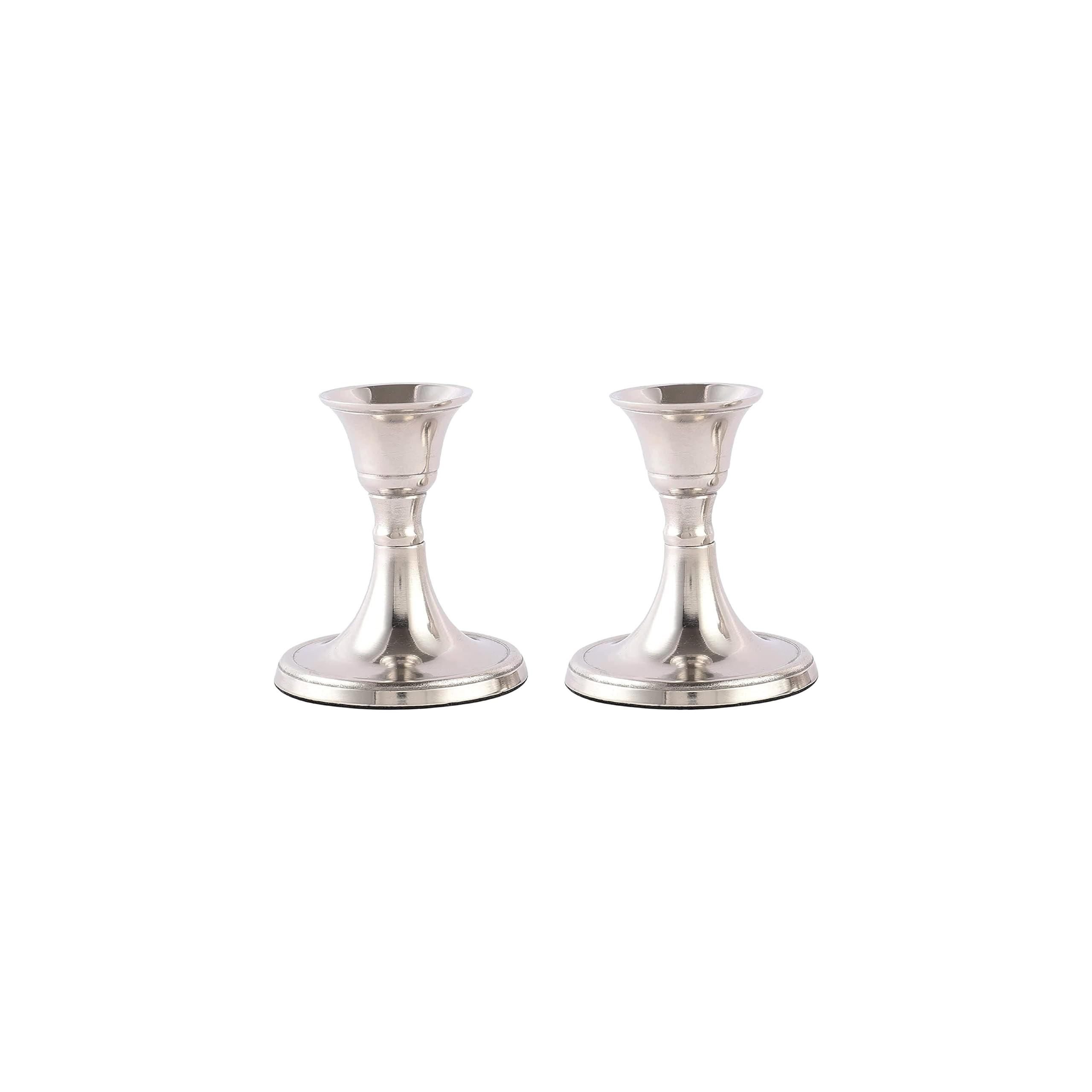 Rely+ Silver Candle Holder Set of 2 - Decorative Taper Candles for Candlesticks - Candle Stick Ca... | Amazon (US)