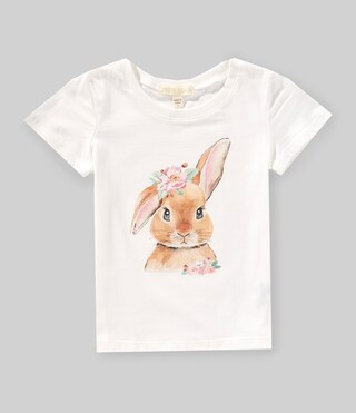 Little Girls 2T-6X Short Sleeve Bunny Graphic T-Shirt | Dillard's
