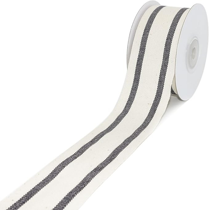 CT CRAFT LLC Natural Cotton Stripes Ribbon -1.5 inch (38mm) x 10 Yard.Christmas Decorative for DI... | Amazon (US)