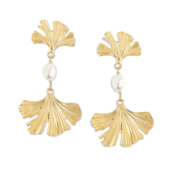 Pearl Ginkgo Earrings | Susan Shaw