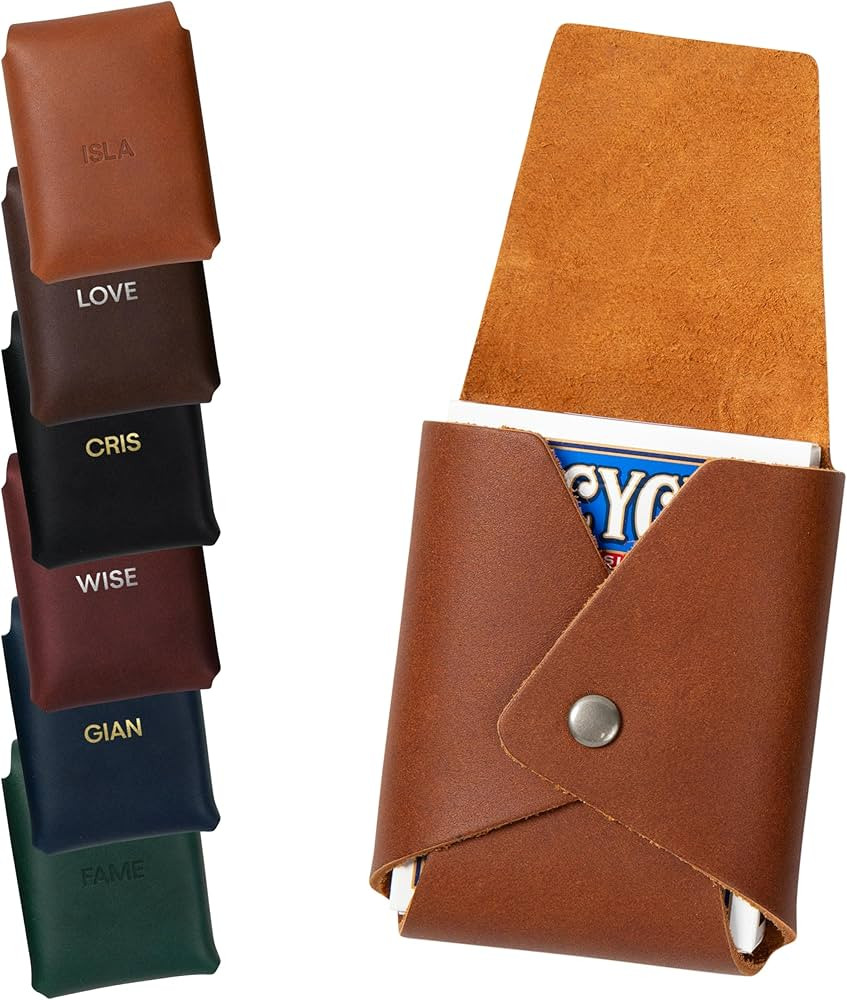 Northwind Personalized Leather Playing Card Case - Monogrammed Custom Engraved Full-Grain Card Ho... | Amazon (US)