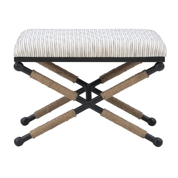 Lombox Lombax 24' Wide Upholstered Iron Accent Stool | Wayfair North America