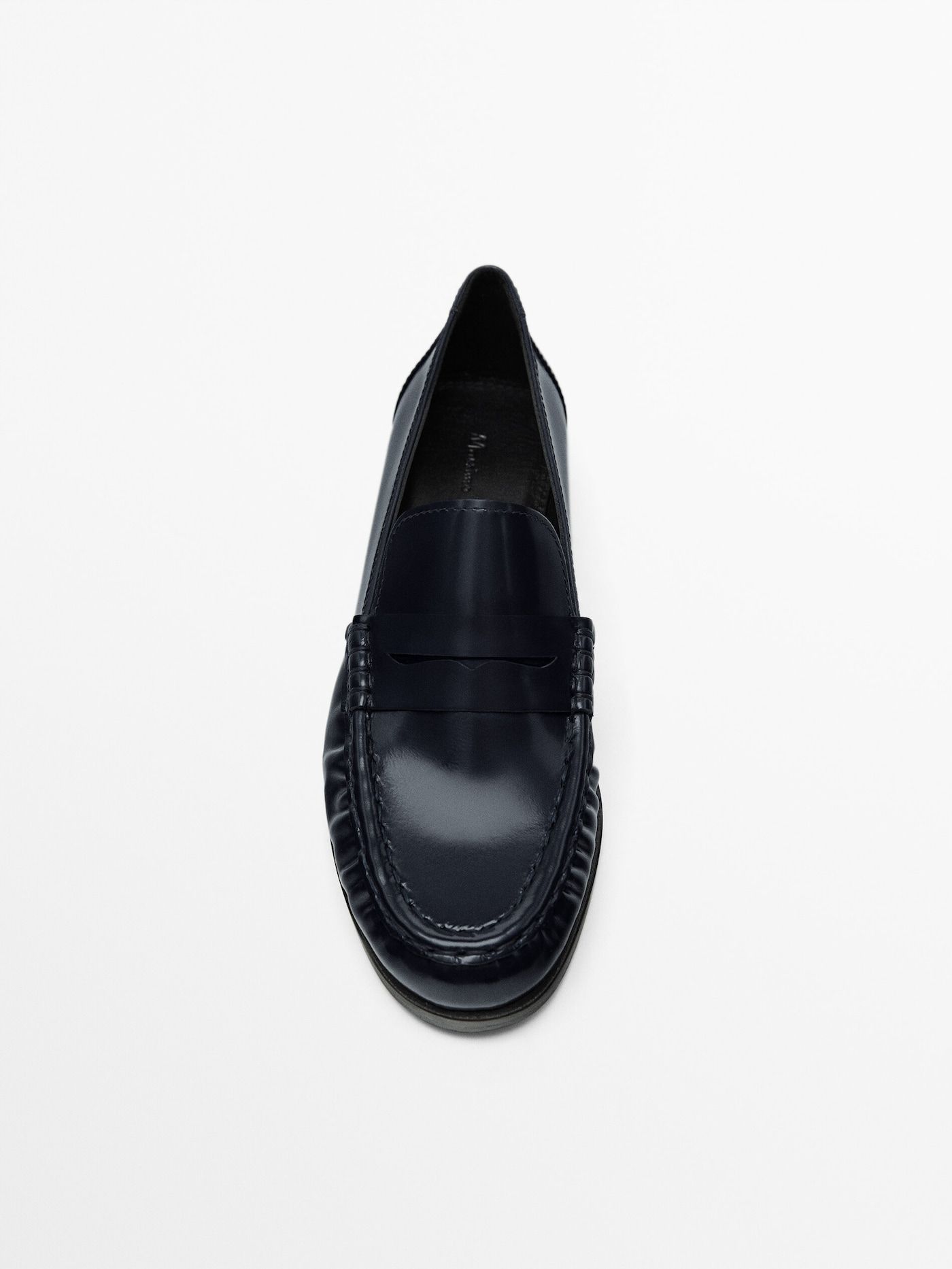 Blue gathered penny strap loafers | Massimo Dutti (US)