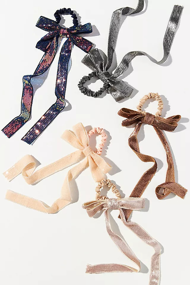 Sequin Bow Ponytail Holder Set | Anthropologie (US)