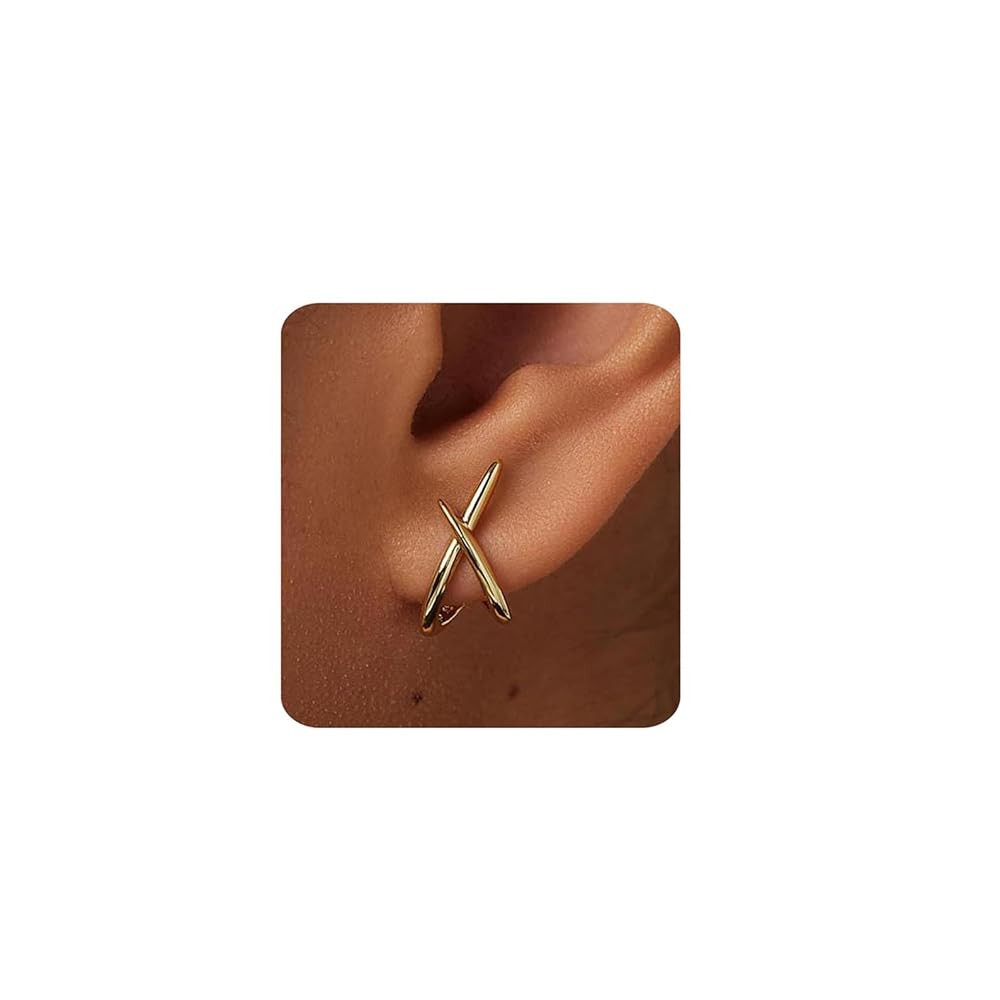 Gold Earrings for Women Trendy,14K Gold Stud Earrings Dainty Earrings Simple Minimalist Gold Earr... | Amazon (US)