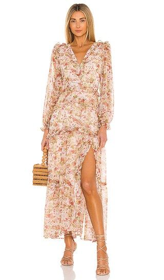 Fleur Dress in Peach Dusty Rose Floral | Revolve Clothing (Global)