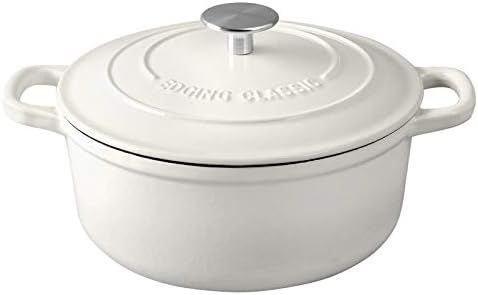 EDGING CASTING Enameled Cast Iron Covered 5.5 Quart Dutch Oven with Dual Handle, White | Amazon (US)