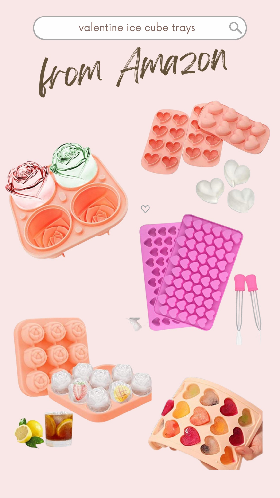 The cutest Valentine ice cube and mold trays!! 💝🌹 ice cube trays, Valentine ice cubes, rose ice cubes, heart ice cubes, ice cubes for cocktails, Valentine’s Day, Amazon home, amazon finds, trufflesandruffles_xoxo 

#LTKFind #LTKhome #LTKunder50