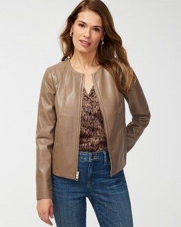 Faux Leather Knit Detail Jacket | Chico's