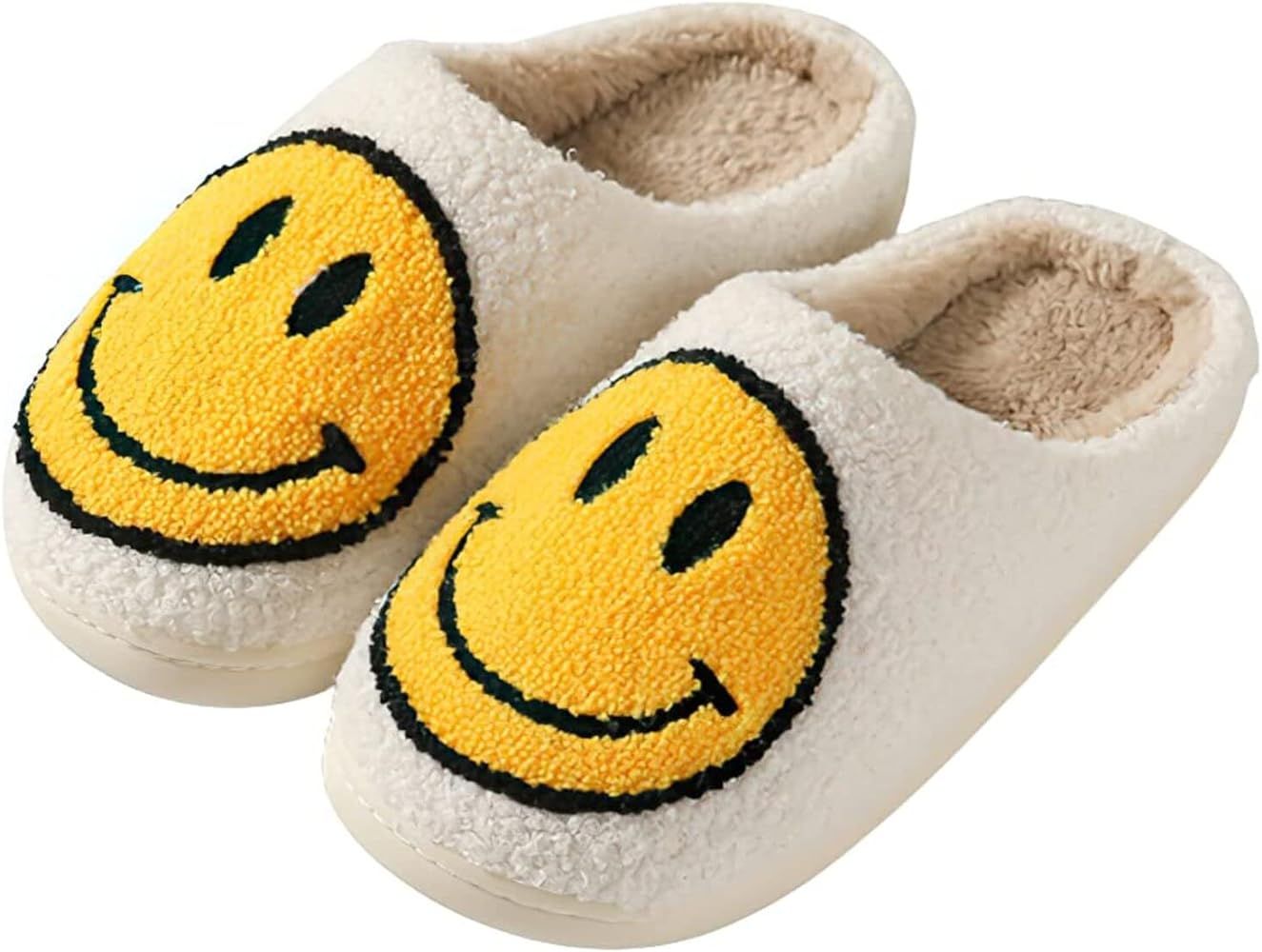 Retro Smiley Face Comfort Indoor Outdoor Smiling Face Slipper Cozy Trendy Slip-On Slipper | Amazon (US)