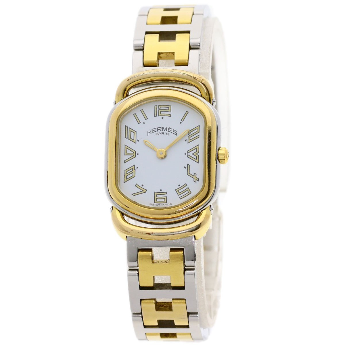 HERMES Rally Watches RA1.240 Stainless Steel/SSxGP Ladies | eBay US