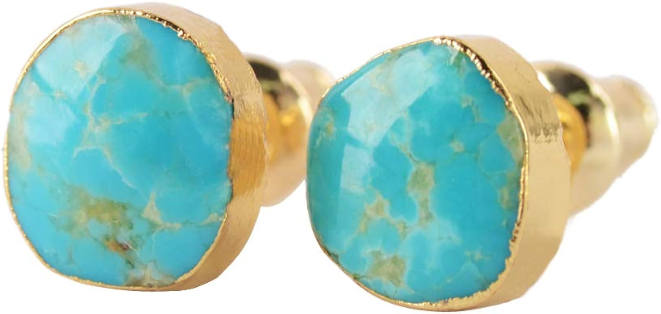 ZENGORI Turquoise Earrings Post Stud Natural Stone Jewelry for Women 1 Pair G1017 | Amazon (US)