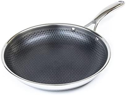 HexClad 10 Inch Hybrid Stainless Steel Frying Pan with Stay-Cool Handle - PFOA Free, Dishwasher a... | Amazon (US)