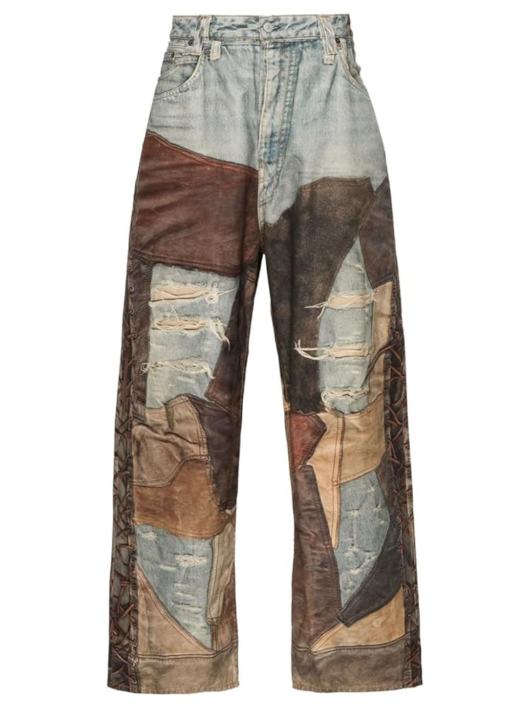 Angsuttc Women’s High Waisted Wide Leg Pants 3D Digital Print Baggy Fit Elastic Waist Y2K Stree... | Amazon (US)