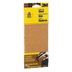 Garnet 3-2/3 in. x 9 in. 100 Grit Medium Grade Sand Paper (6-Sheets/Pack) | The Home Depot