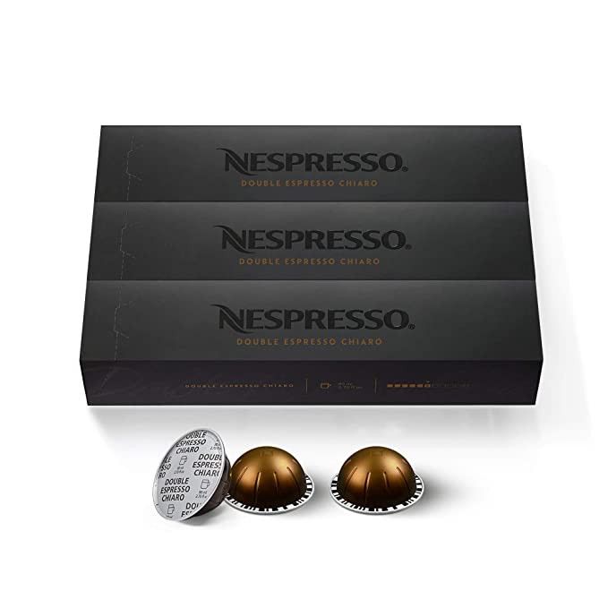 Nespresso Capsules VertuoLine, Double Espresso Chiaro, Medium Roast Espresso Coffee, 30 Count Cof... | Amazon (US)