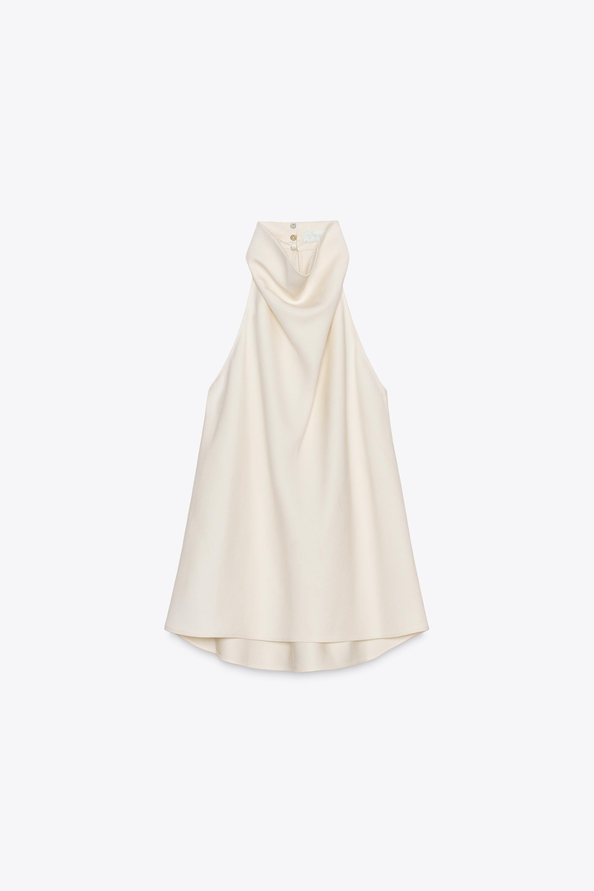 ZW COLLECTION FLOWY HALTER TOP | Zara US