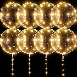 LED Balloons Light Up Balloons - 10 Pack Glow in the Dark Balloons, 20 Inch Clear Bobo Balloons w... | Amazon (US)