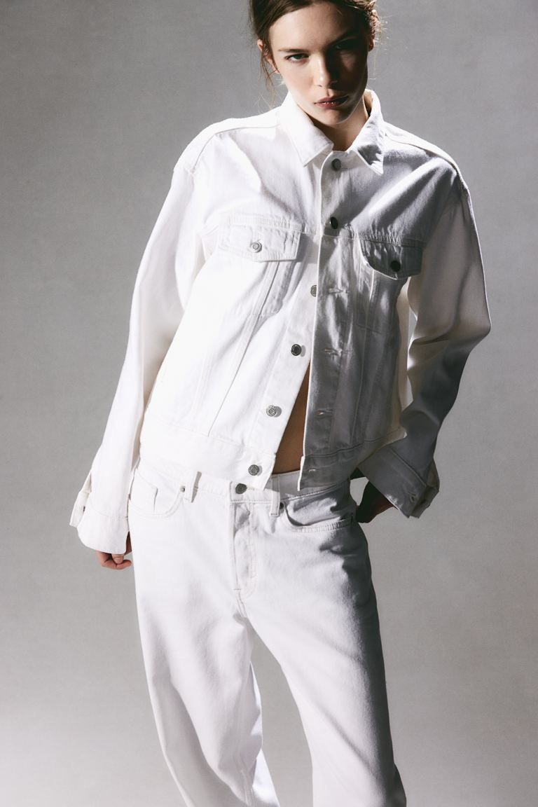 Short Denim Jacket - White - Ladies | H&M US | H&M (US + CA)