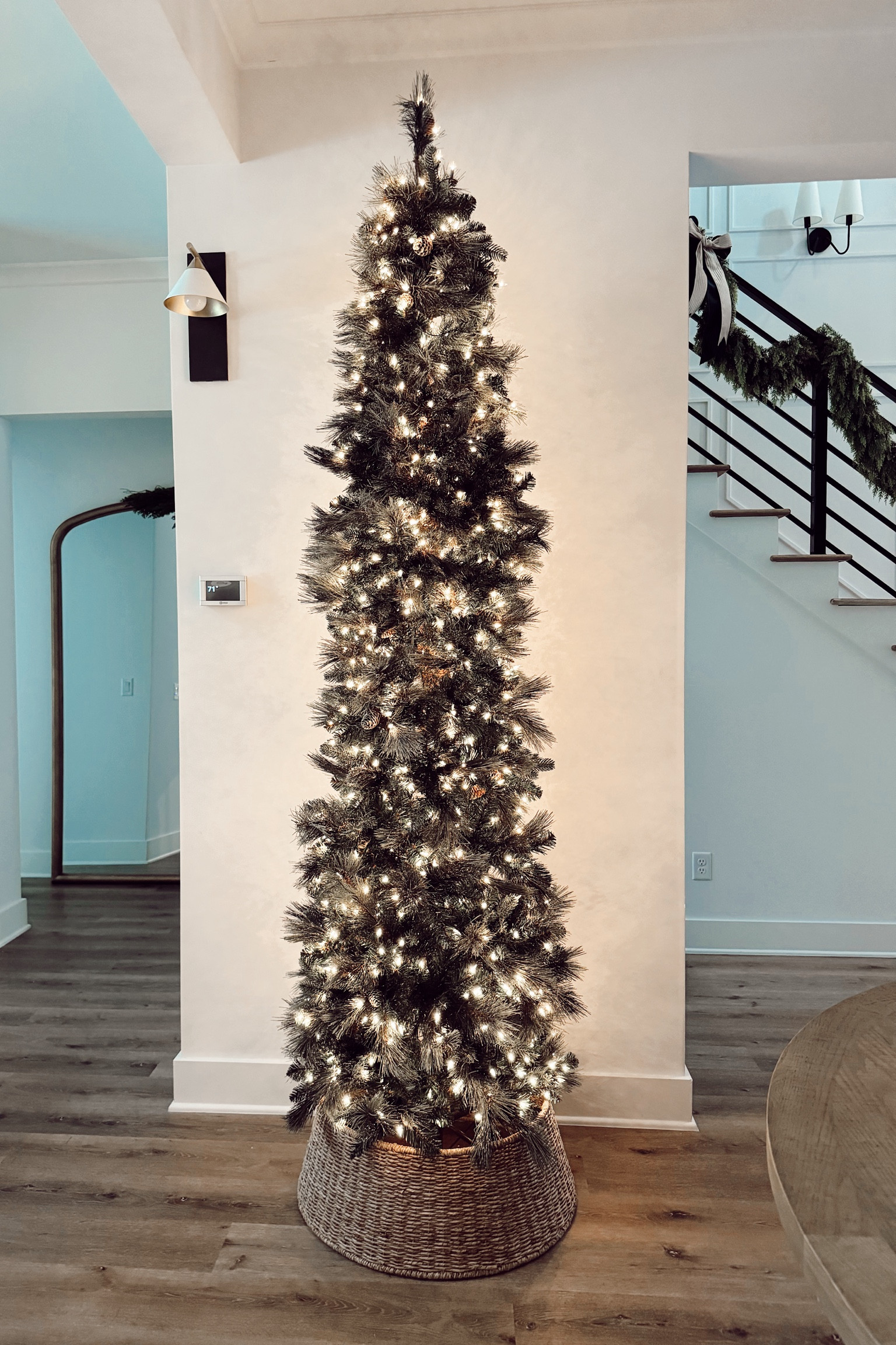 Our slim Christmas tree! 🤍🎄

Our tree collar is 27 inches. The exact one is sold out but comes back every year. I linked similar styles still in stock! 

#christmastree #homedecor #amazon 

#LTKSeasonal #LTKHoliday #LTKhome