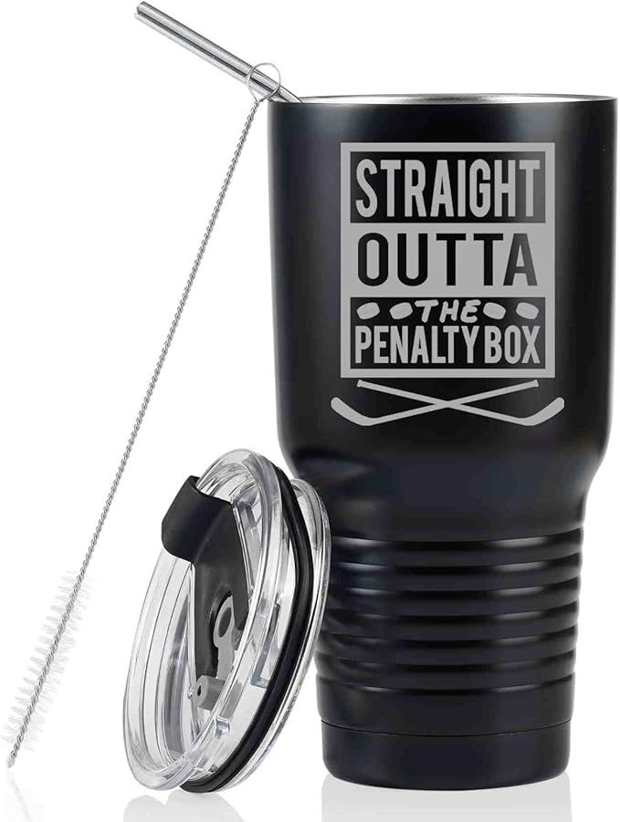 Onebttl Ice Hockey Player Gift for Boy & Men, Hockey Tumbler 30 oz with Lid & Straw, Gift for Hoc... | Amazon (US)