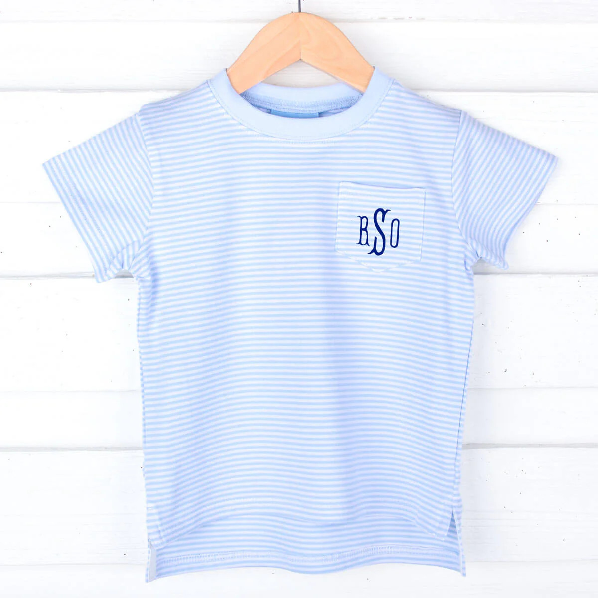 Light Blue Thin Stripe Short Sleeve Pocket Shirt | Classic Whimsy