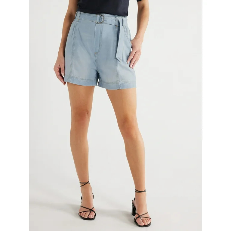 Sofia Jeans Women's Lightweight Luxe Super High Rise Utility Shorts, 3.5" Inseam, Sizes XS-XXXL -... | Walmart (US)