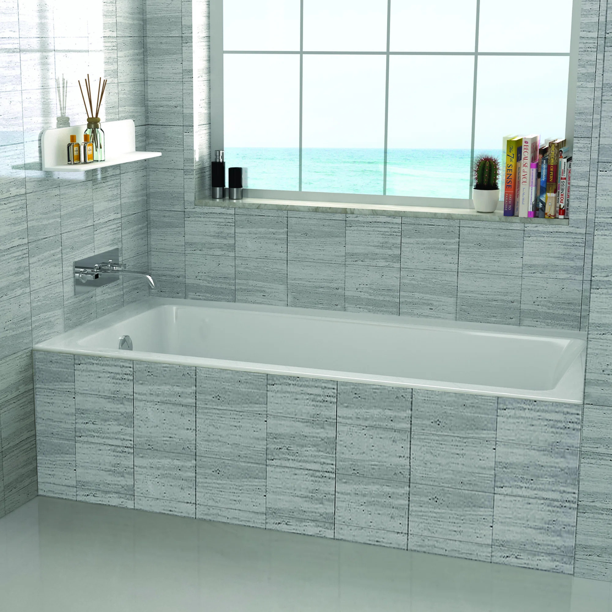 Fine Fixtures Alcove 60" L x 32" Soaking Fiberglass Bathtub & Reviews | Wayfair | Wayfair North America
