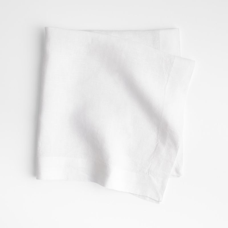 Marin Crisp White Linen Napkin + Reviews | Crate & Barrel | Crate & Barrel